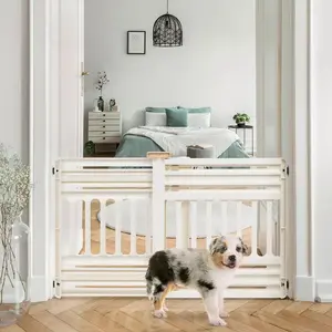 24 to 39" Plastic Portable Expandable Pet Gate, Safety Gate -WHITE