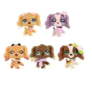 Cute Cocker Spaniel Dog Figurine Toy - Collectible Puppy Figure with Accessories, Small Animal Playset Accessory, Mini Pet Figure Cake Topper, Great Gift for Kids Ages 3+
