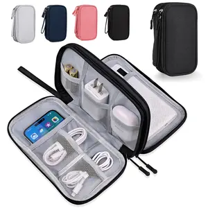 LZDJTQ Portable Waterproof Travel Cable Organizer Pouch Electronic Accessories Carry Case Double Layers All-in-One Storage Bag for Cord, Charger,Phone,Earphone Electronic Accessories