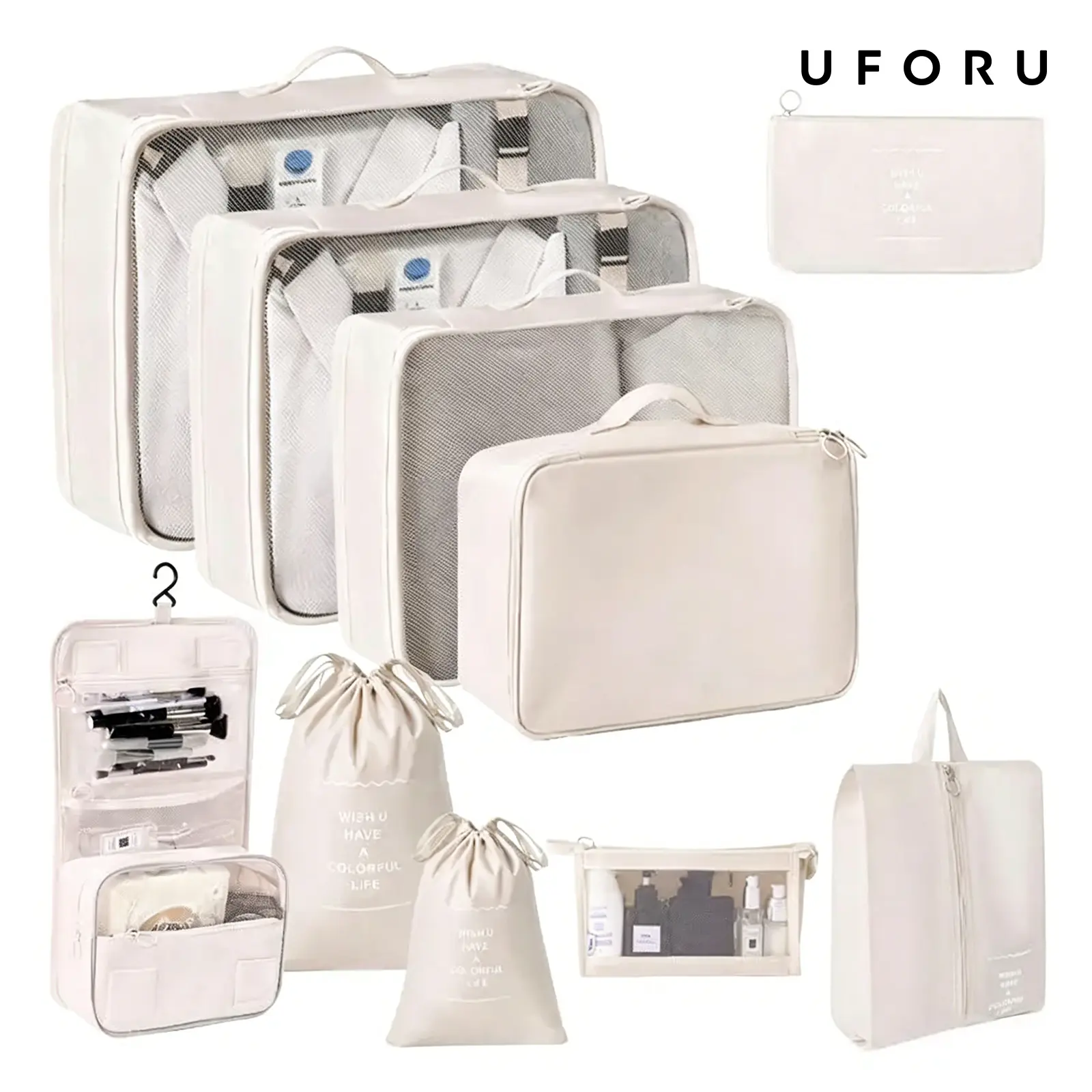 UFORU portable travel storage bag set, travel clothing organizer bags, travel cosmetic storage set for clothes, shoes, and underwear, ideal for packing suitcases, waterproof storage bags,dealsforyou,midyearsale#SummerWins