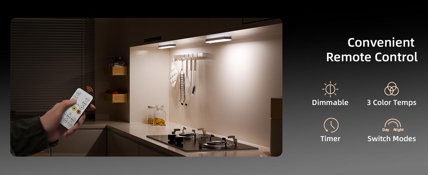 EZVALO Under Cabinet Lights with Charging Station, 2000mAh Rechargeable Motion Sensor Light Indoor, 3 Color Temps, Remote Control, Timer, Dimmable Wireless Closet Lighting for Kitchen, Wardrobe, Pantry, No Drilling, Mother's Day Gift Renter-Friendly tikto