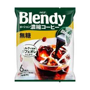 AGF Blendy Stick Coffee Concentrate - Americano Black Coffee Liquid, Sugar-Free, 6 Sticks (108g) - Instant Japanese Coffee for Quick Brew