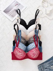 Women's Bra Set 6-Pack, Fashion Push-Up Bras, Multi-Color & Pattern, Comfortable and Sexy, Essential Underwear Collection, Multiple Sizes Available