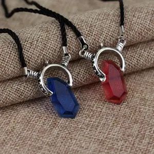 Devil May Cry Anime Demon Hunter Red Crystal Soul Stone Dante Pendant Necklace - Trendy Anime Charm Character Graphic Necklaces for Women, Cosplay Jewelry Gift, Wholesale Summervibes Accessory