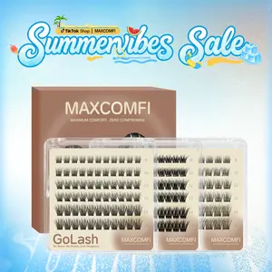 MAXCOMFI Glue-Free Pre-Cut Eyelash Extensions - DIY Cosmetic Beauty Products, Mini Portable Pack for Purse, On-the-Go Instant Touch-Ups, Compact for Busy Summervibes Days