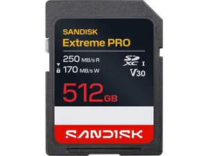 SanDisk Extreme Pro 512GB Secure Digital Extended Capacity (SDXC) Memory Card Model SDSDXXJ-512G-GSCIN