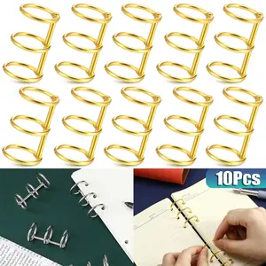 10Pcs 3-Ring Metal Loose Leaf Binders Book Rings, Storage Binder, 20mm Inner Diameter,Perfect for DIY Travel Journals, Photo Albums, Document Binding, and Craft Projects