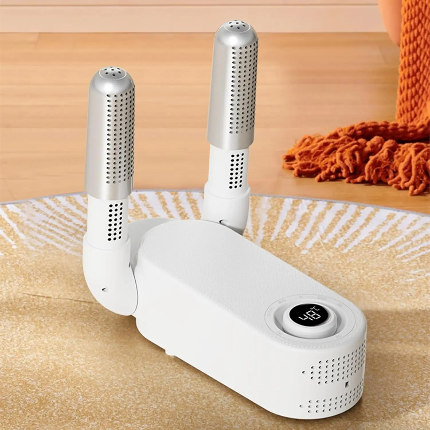 Foldable Adjustable Shoe Dryer with UV Sanitizer & Temperature Control – Quick Hot Drying Portable Machine with Auto Timer, Odor Eliminator for Sneakers, Boots, Gloves, Travel-Friendly Compact