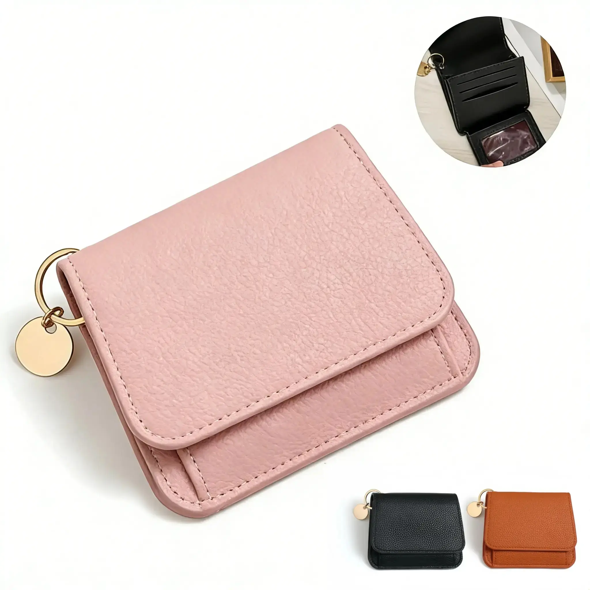 Women's Elegant Minimalist Short Slim RFID Shielded Bifold Wallet - 3-Card Slot, RFID Blocker, ID Window, Coin Holder, Money Clip, Compact, All-Match Ideal Gift for Her, Rfid Shielded Wallet