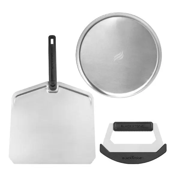 Blackstone Pizza Kit with Aluminum Pizza Tray, Peel, and Cutter, 3-Piece