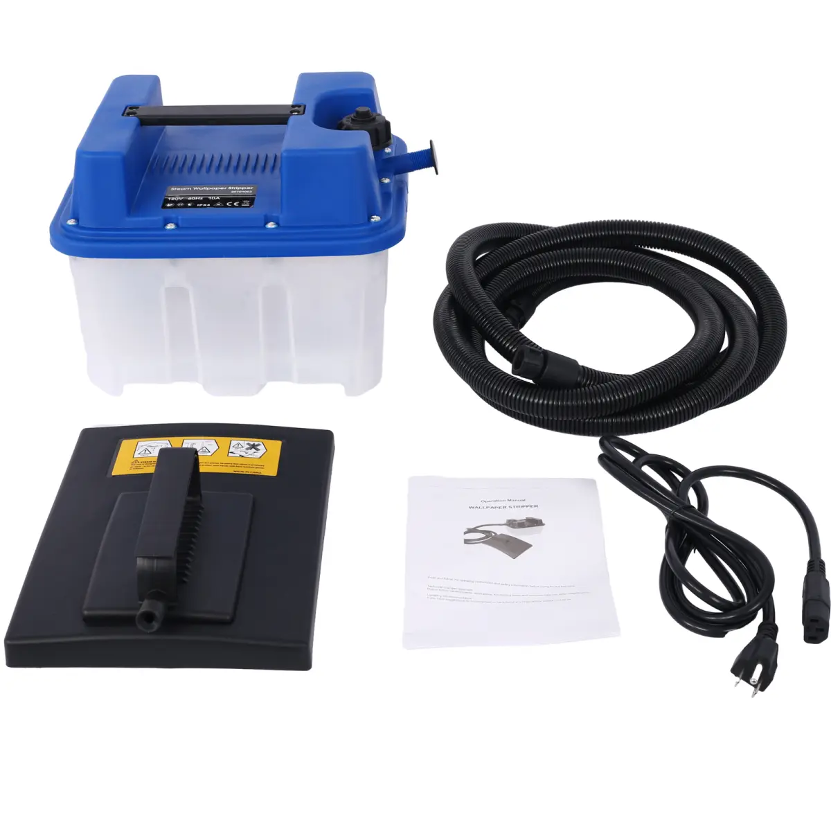 Lightweight Portable Wallpaper Steamer, 7.8*11 Inch Large Steam Plate Chemical‑Free Wallpaper Remover with 10FT Cool‑Touch Hose, 70 Min Continuous Use for Home Wall Renovation Stripping Tasks