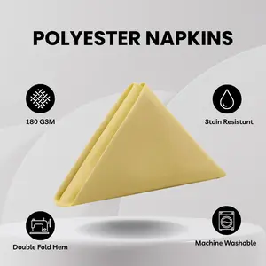 20 inch Polyester Cloth Napkins Pastel Yellow (Pack of 10)