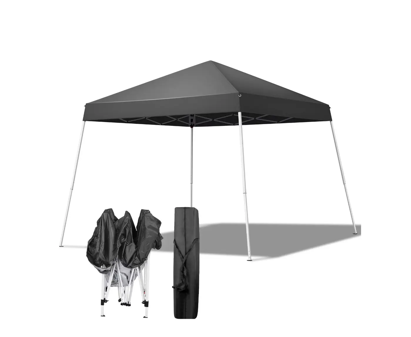 10ft x 10ft Ez Pop Up Canopy Tent,Outdoor Sun Shade Shelter,Beach Tent,Outdoor Gazebo for Party Wedding Camping BBQ Events,Black