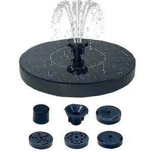 Solar bird bath fountain, with 6 nozzles. Solar bird bath fountain pump. Suitable for bird bathing, ponds, gardens, fish tanks, outdoor areas, swimming pools and other environments. Solar Powered Fountain, Solar Water Fountain