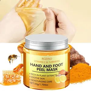 Vitamin C & Turmeric Peel-off Mask, 1 Box Deep Moisturizing Hand & Foot Mask, Brightening & Hydrating Hand & Foot Care Mask for Women & Men, Foot Exfoliating Mask