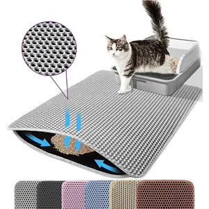 Double-Layer Eva Cat Litter Mat, High Efficiency Filter Control, Waterproof Non-Slip Pet Bed Pad, Universal Size for Cats, Tray
