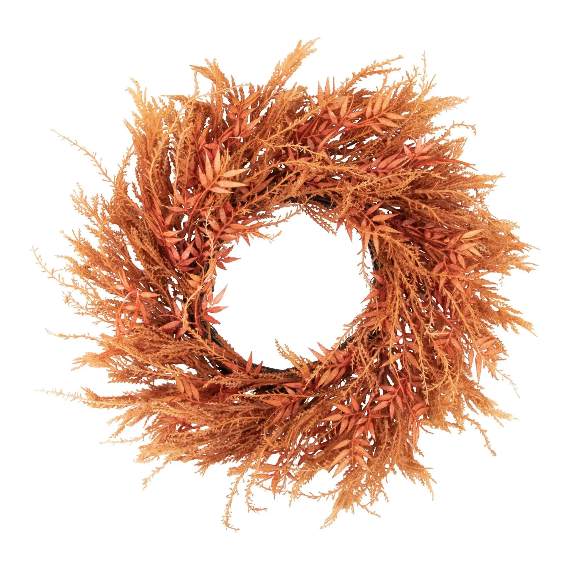 Northlight Peachy Pampas Grass Fall Harvest Wreath 24"