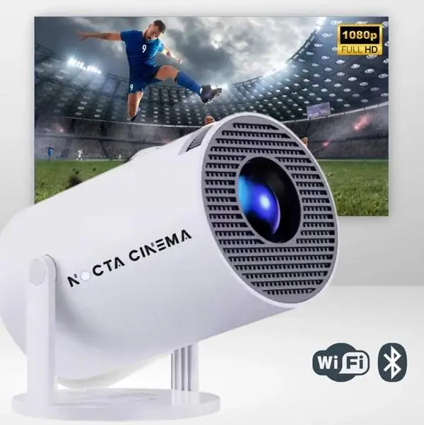 NoctaCinema Portable Projector - 4K HD Visuals, HDMI Plug-and-Play, Bluetooth Capability, Portable and Lightweight, Simple Setup - Phone