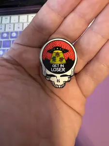 Space Alien UFO Grateful Dead Enamel Pin