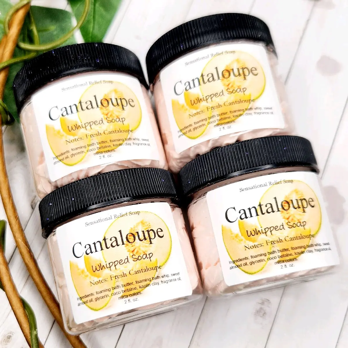 Cantaloupe Whipped Soap | Skin Care | Hydrating Skin | Soap | 2 oz
