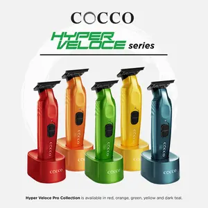 Cocco Hyper Veloce Pro Trimmer - Premium Precision Blade System with Color-Matched Charging Base & Lightweight Design for Professionals