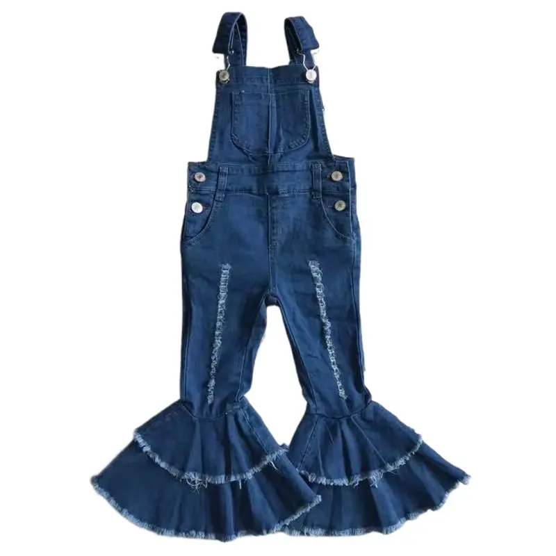 Girls' Classic Blue Denim Overalls - Adjustable Straps, Snap Sides, Durable, Casual Minimalist All-Seasons Kids' Bottoms (4T, 4-5Y, 10-11Y, 10-12T, 12-13Y)