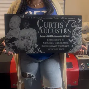 Luxury Custom Grave Marker | Personalized Memorial Plaque | 3D Photo Engraved Headstone Alternative