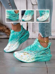 Women's Low-Top Sports Shoes, Lightweight Breathable Thick Sole, Pure Color Casual Sneakers, PP Sole & Textile Lining, Lace-Up Design, Lightweight Athletic Sneakers