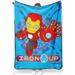 Jay Franco Marvel Iron Man and Friends Iron Up Plush Throw Blanket