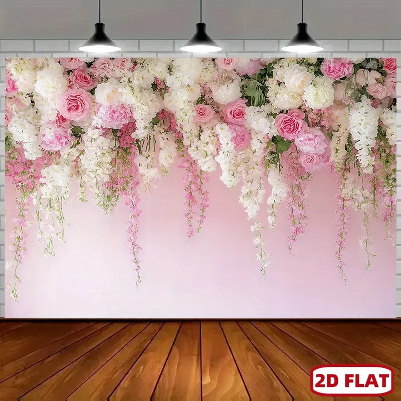 2D Plane - 2D Plane - 2D Plane, 1 Piece Romantic Blooming Floral Vine Background| Dreamy Wedding, Birthday Party Atmosphere Enhancer, Perfect Valentine's Day Decoration, Spring Garden Theme, Polyester Material, No Electricity Needed, Multiple Sizes Availa