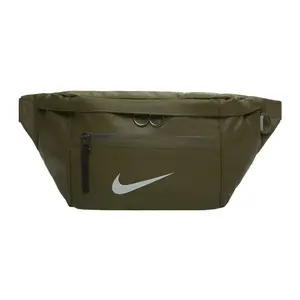 Nike ELEMENTAL Winterized Unisex Waist Bag with Zipper Closure in Olive Green and Light Silver