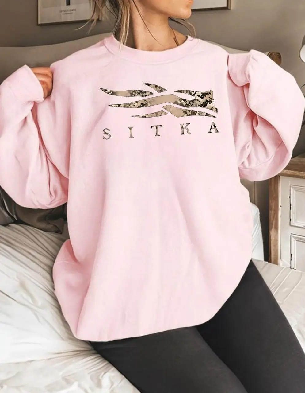 SITKA Sweatshirt, Camouflage Bow Shirt, Old School Camo, Deer Hunting, Girly Camo, Gift for Her, Gift for Women Back to School. Pullover