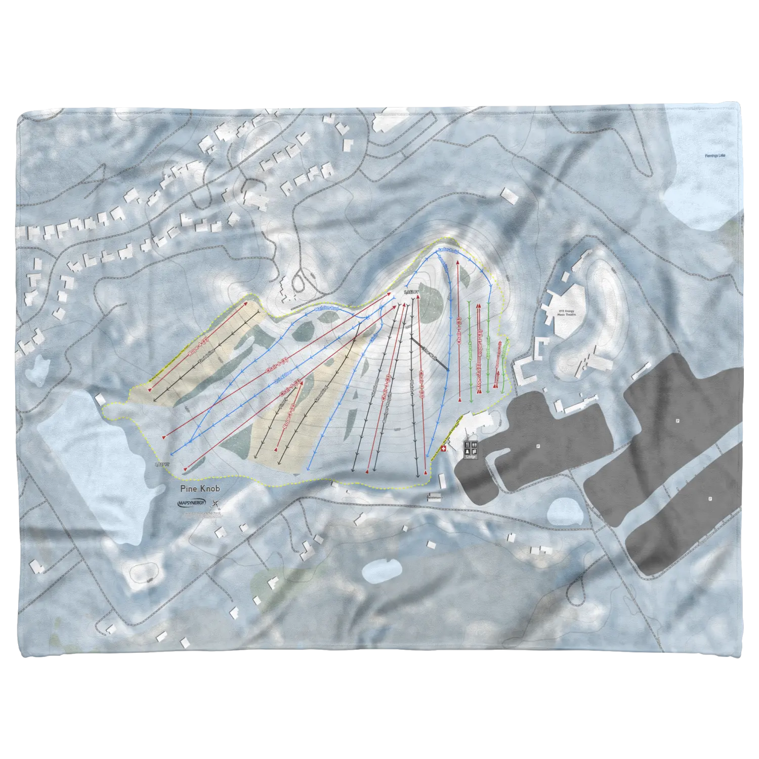 Pine Knob, Michigan Ski Resort Map Blanket