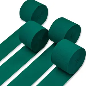 PartyWoo Crepe Paper Streamers, 4 Rolls (82 ft/Roll, 1.8 in Wide) 328ft Total, Bluish Green Party Decor for Wedding & Birthday Supplies