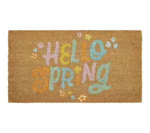 Hallmark Multi Hello Spring Outdoor Coir Doormat, 18" x 30"