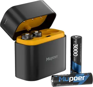 Mupoer Rechargeable AA Batteries with Box,3000mWh AA Lithium Batteries 4 Count 1.5V,Double A Batteries Rechargeable High Capacity,Pilas Recargables AA,Reusable Battery Two A Li ion for Blink