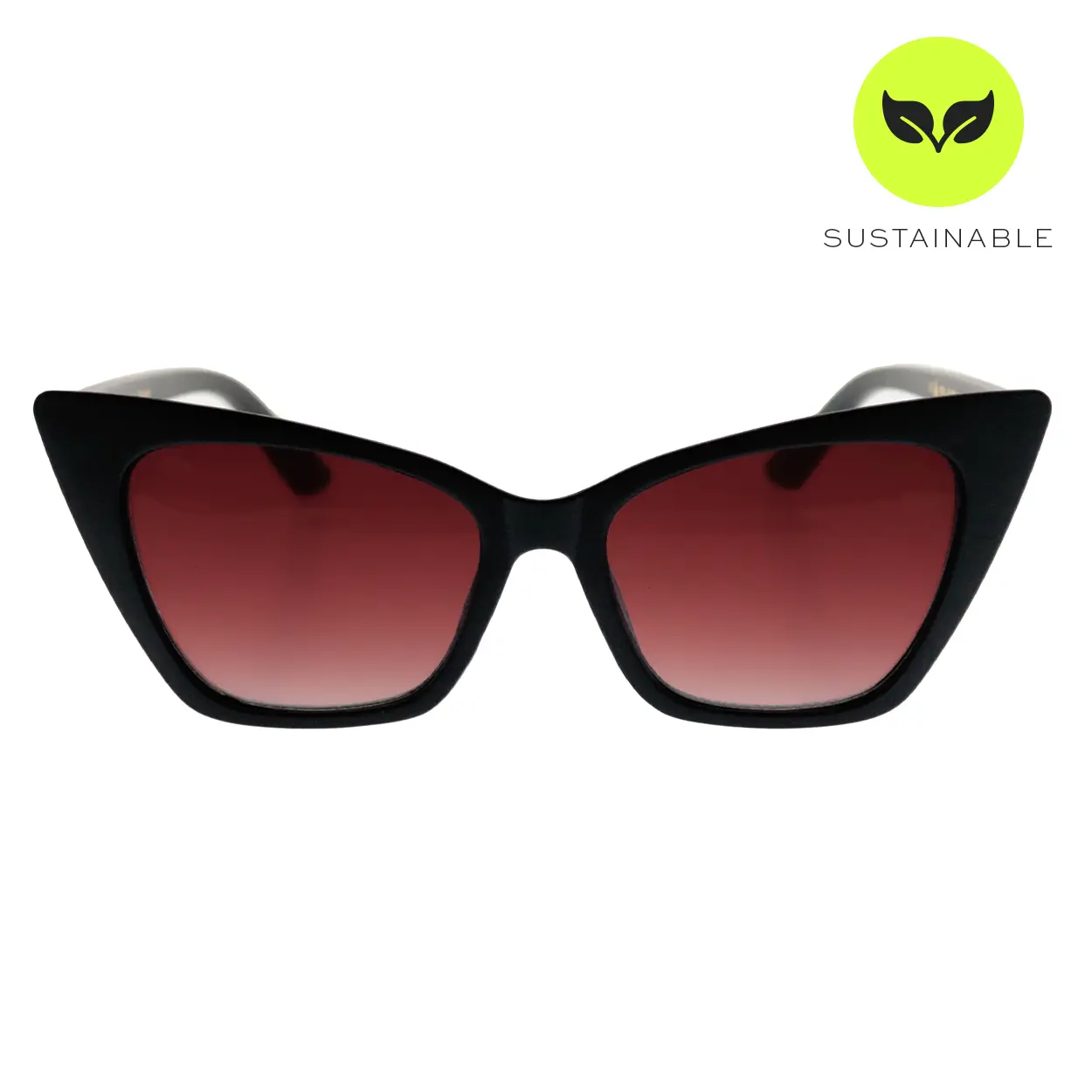 Nature Crystal-Inspired Gradient Floral Cat-Eye Sunglasses - Mysterious Black - Certified Shatter-Resistant Lenses - UV400 Protection - For Women & Men