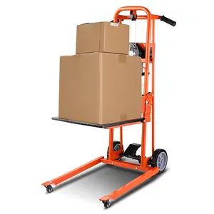 VEVOR Material Lift Winch Stacker,  330lbs Capacity Pallet Truck Dolly, 42.9in Max Lifting Height Manual Winch Stacker, Multifunctional Manual Pallet Truck Stacker with Swivel Casters and Lift Plate