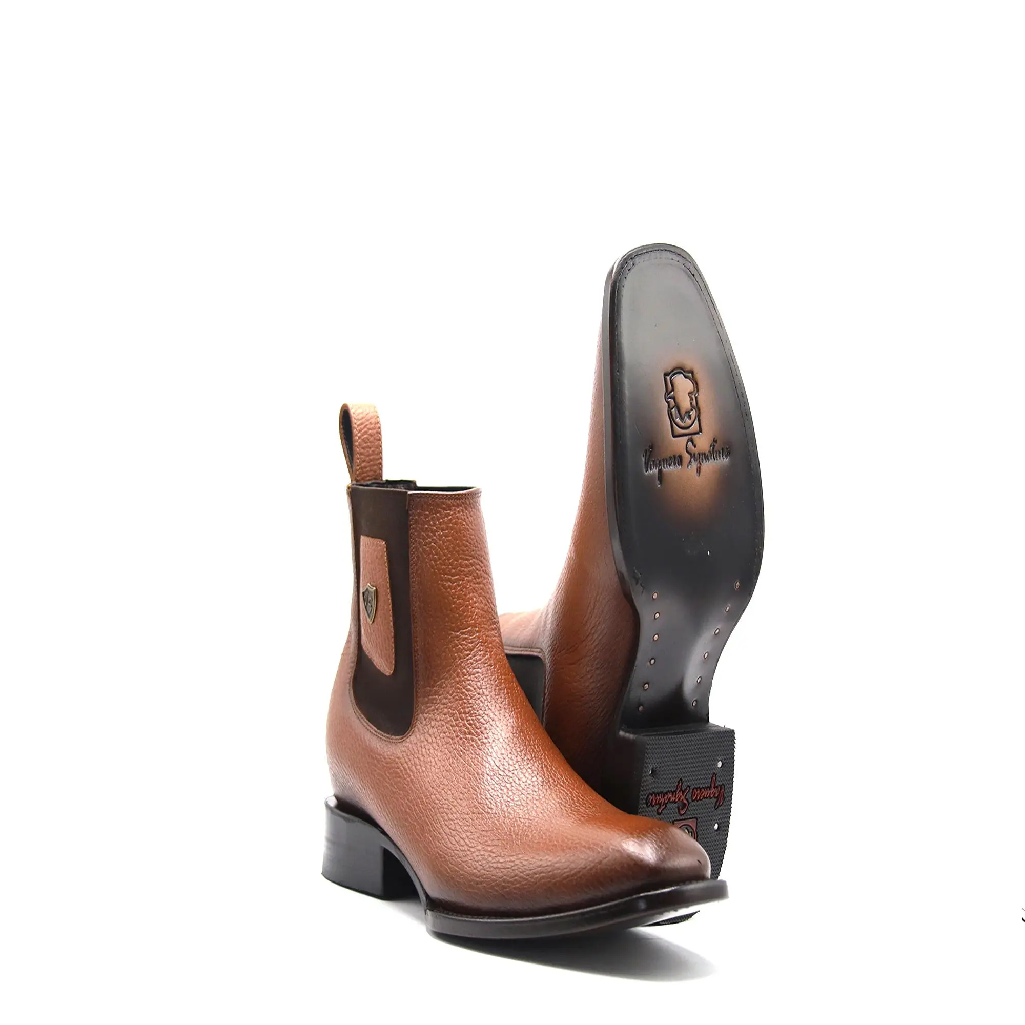 2703158 - Men's Vaquero Signature Chelsea Diamond Ankle Toe Boots (Flor Entera Canela Difuminado)