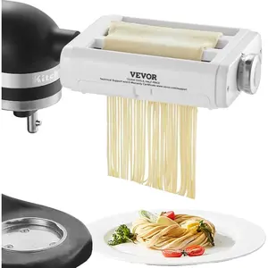 VEVOR Pasta Maker Attachment for KitchenAid Stand Mixer, 3 in 1 Pasta Attachments Including Pasta Roller, Spaghetti Fettuccine Cutter and Cleaning Brush, Pasta Machine Attachment Accessories for KAVEVOR Super Brand Day
