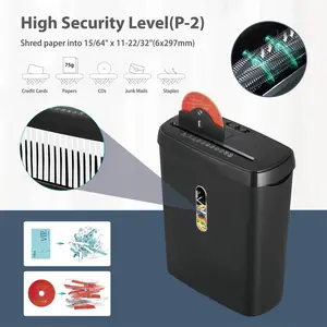 Paper Shredder Heavy-Duty 12L (3.17 Gallon) Large Capacity - Cross-Cut for Paper/CDs/Mail, Level 2 Security, Ultra-Quiet Auto-Feed for Home/Office/Small Business (Black)