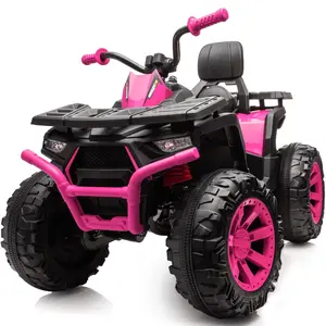 Hikiddo Kids ATV 4-Wheeler, Ride on Toys for Big Kids with 2 Seater Bluetooth Light