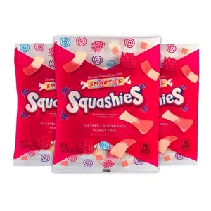 Smarties Squashies Gummies 3 Pack 5oz | Foam Candy | Raspberry Cream Gummies | Soft Chewy Candy | Gluten Free Snacks