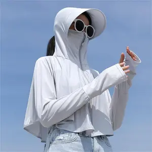 Womens Summer Sun Shirt UPF 50+ UV Protection Hooded Long Sleeve Cover Up Beach Wear Lightweight Breathable Loose Fit