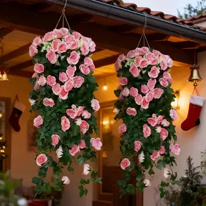 2 Bundles /4 Bundles Artificial Holiday Simulation Flowers, Artificial Flower Set, Perfect for Christmas, Thanksgiving, Halloween, Valentine'S Day, Weddings, Indoor/Outdoor, Porch, Window, Eaves, Family Wedding Christmas Decoration Flower
