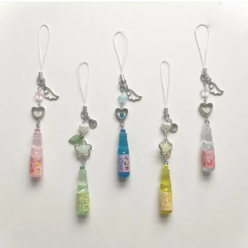 Handmade ramune soda bottle phone charms/ keychain bag charms gift
