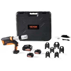 VEVOR 18V Press Tool, 32KN Electric Pipe Crimping Tool for 1/2 to 2 Copper Pipes, 360 Rotation Automatic Crimper with Brushless Motor 6 Jaws - Compatible with ProPress