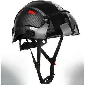 Unisex Adjustable Lightweight Safety Helmet Hard Hat for Construction Gear, Detachable Safety Glasses Goggles, Reflective Stickers, Vented ABS Plastic Construction, 6-Point Ratchet Suspension, Chin Strap, 1-Hand Adjustment
