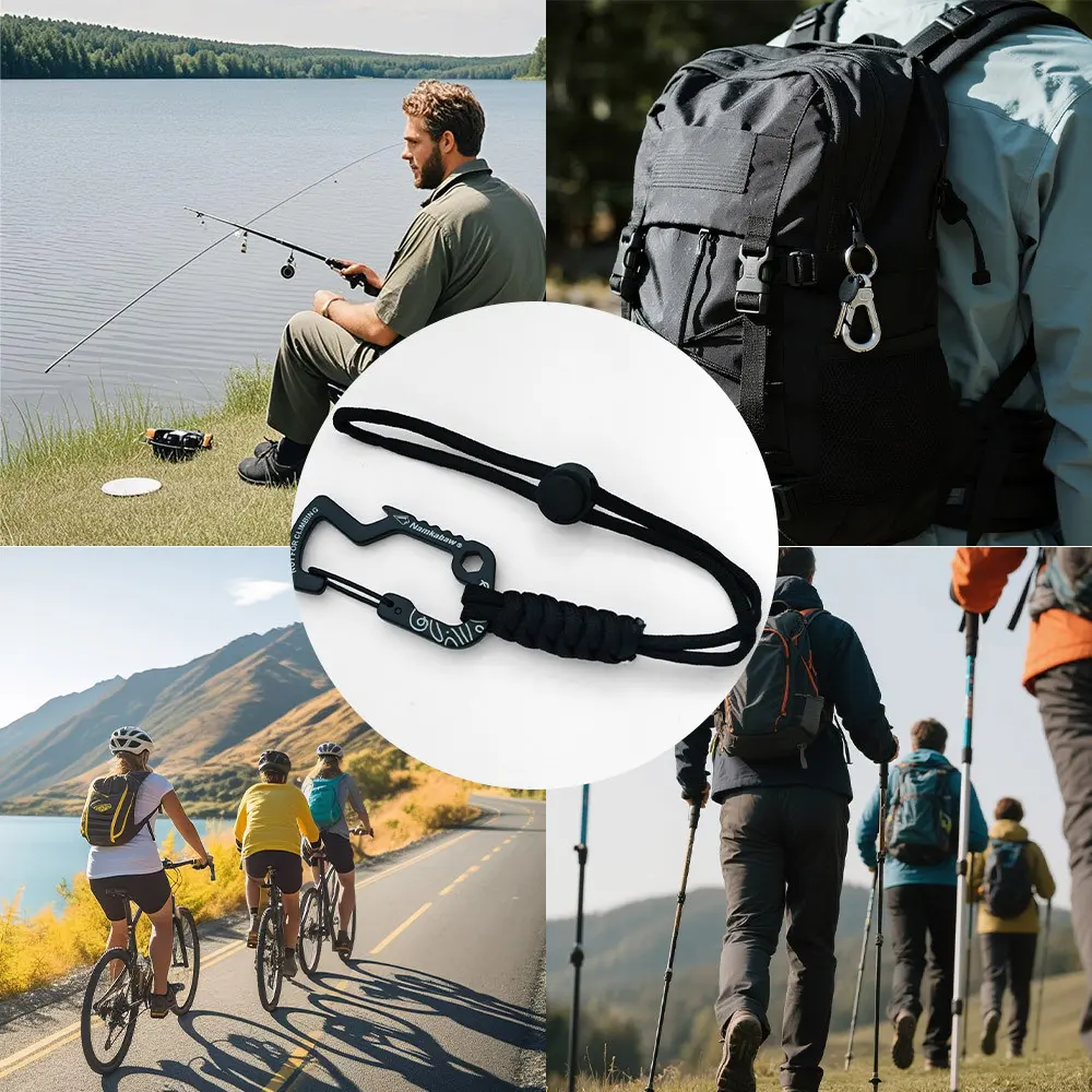 Outdoor Tactical Hook Heavy Duty Carabiner Clip Backpack Buckle Camping Emergency Umbrella Rope Keychain Anti-Loss Strap Carabiner Hooks, Durable & Versatile Accessory