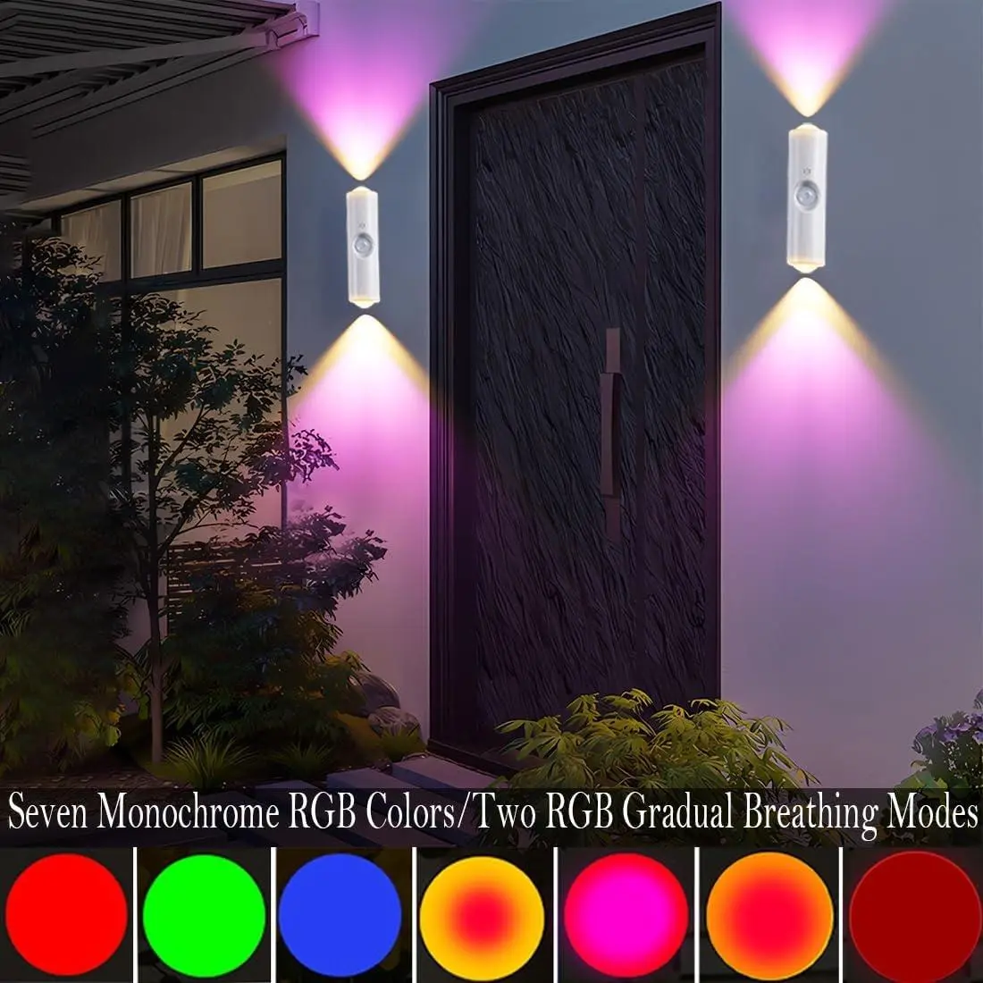 3/4PCS Smart RGB Motion Sensor LED Wall Sconces Set Pack, USB Rechargeable, Long Battery Life, Auto-On/Off, Stick-Anywhere, No Outlet Needed - Room Decor Lighting for Bedroom, Hallway